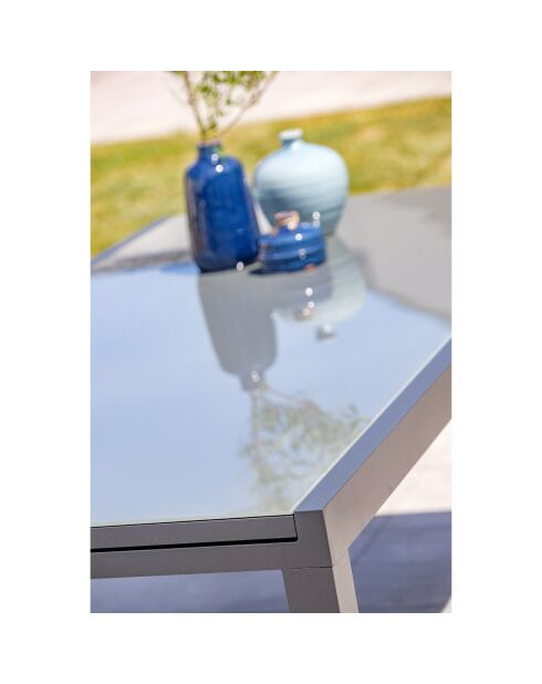 Gartenset TOLEDE Tisch 8 Personen Anthrazitgrau