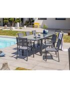 Gartenset TOLEDE Tisch 8 Personen Anthrazitgrau