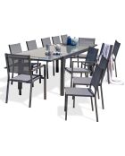 TOLEDE Gartenset für 12 Personen Anthrazitgrau