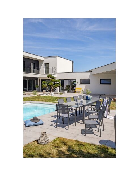 TOLEDE Gartenset für 12 Personen Anthrazitgrau