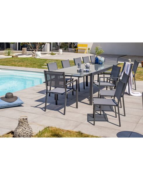 TOLEDE Gartenset für 12 Personen Anthrazitgrau