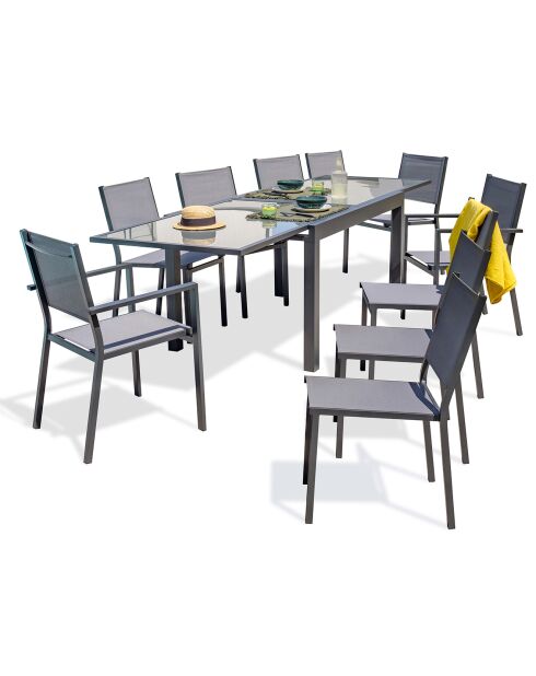 Toledo Gartenset für 10 Personen Anthrazitgrau