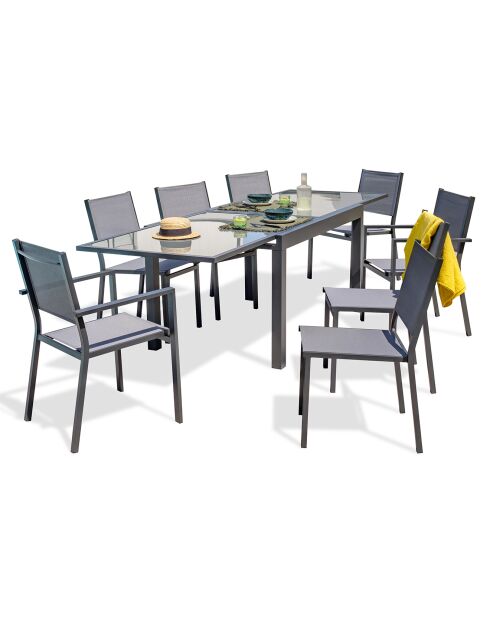 TOLEDE Gartenset für 8 Personen Anthrazitgrau