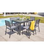 TOLEDE Gartenset für 6 Personen Anthrazitgrau