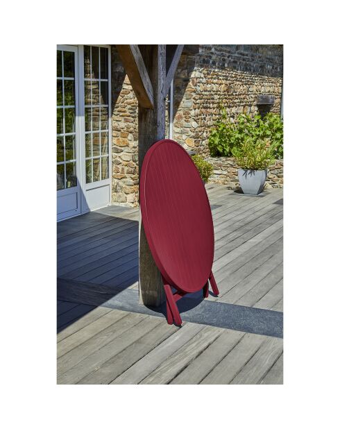 ; Marius opvouwbare tuintafel in karmijnrood aluminium - D 110x73 cm