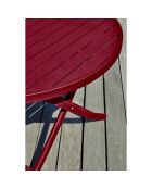 ; Marius opvouwbare tuintafel in karmijnrood aluminium - D 110x73 cm
