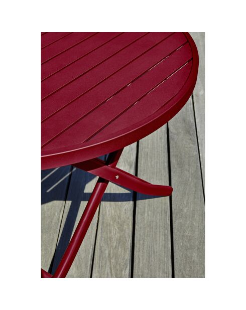 ; Marius opvouwbare tuintafel in karmijnrood aluminium - D 110x73 cm