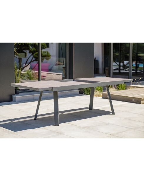 Gartenset STOCKHOLM-TB300-CER Tisch mit Verlängerung + 8 stapelbare STOCKHOLM-CH Stühle Anthrazitgrau