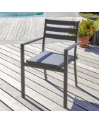 2 Fauteuils de jardin empilables PELOSA en aluminium gris anthracite - 55x58x85 cm