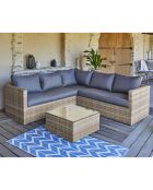 Mobile da giardino Bavaro a 5 posti in resina intrecciata color miele