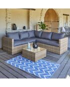 Mobile da giardino Bavaro a 5 posti in resina intrecciata color miele