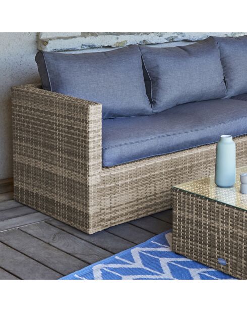 Mobile da giardino Bavaro a 5 posti in resina intrecciata color miele