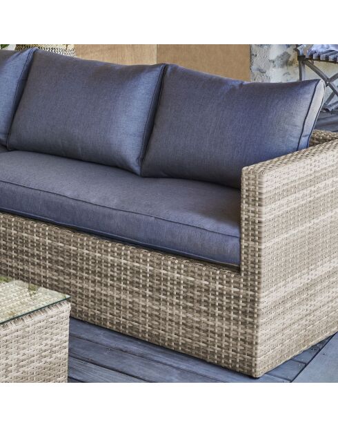 Mobile da giardino Bavaro a 5 posti in resina intrecciata color miele