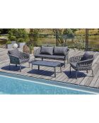 Camargue 4-zits tuinmeubilair in geweven touw en antracietgrijs aluminium