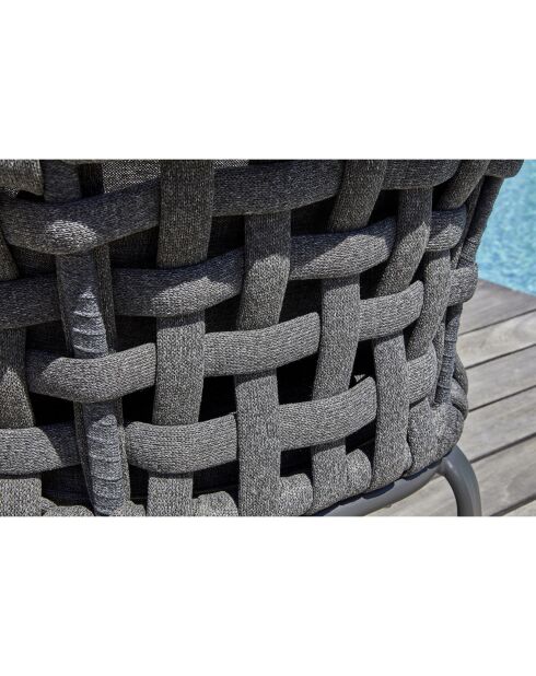 Camargue 4-zits tuinmeubilair in geweven touw en antracietgrijs aluminium