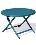 Marius opvouwbare tuintafel in eendenblauw aluminium - D.110x73 cm