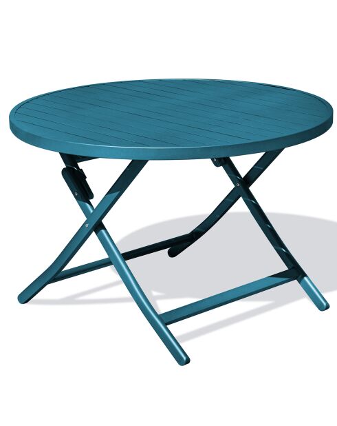 Marius opvouwbare tuintafel in eendenblauw aluminium - D.110x73 cm