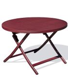 ; Marius opvouwbare tuintafel in karmijnrood aluminium - D 110x73 cm
