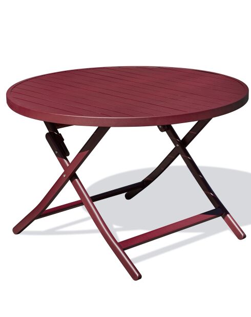 ; Marius opvouwbare tuintafel in karmijnrood aluminium - D 110x73 cm