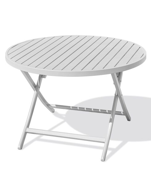 Table de jardin pliante Marius en aluminium grises - D.110x73 cm