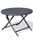 Marius opvouwbare tuintafel in antracietgrijs aluminium - D.110x73 cm