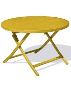 Marius opvouwbare tuintafel in mosterdgeel aluminium - D.110x73 cm