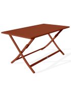 Marius opvouwbare tuintafel in terracotta aluminium - 140x80x73 cm