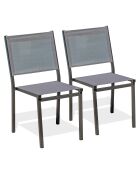 2 TOLEDE-CH stapelbare antracietgrijze tuinstoelen - 48x56x87 cm