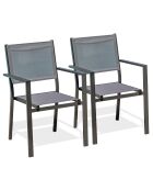 2 TOLEDE-FT stapelbare antracietgrijze tuinstoelen - 56x56x87 cm
