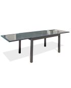 Gartentisch Toledo aus Aluminium und Glasplatte mit anthrazitgrauer Verlängerung - 135/270x90x75 cm