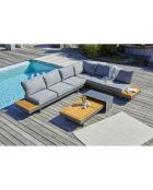 Muebles de jardín de esquina Vanuatu de 6 plazas en madera de acacia y aluminio gris antracita