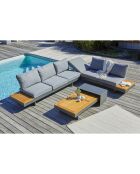 Muebles de jardín de esquina Vanuatu de 6 plazas en madera de acacia y aluminio gris antracita