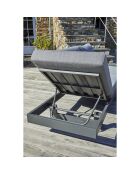 Muebles de jardín de esquina Vanuatu de 6 plazas en madera de acacia y aluminio gris antracita