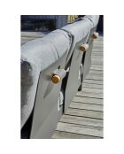 Muebles de jardín de esquina Vanuatu de 6 plazas en madera de acacia y aluminio gris antracita