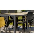 Tuintafel Venise in aluminium en antracietgrijs keramiek - 195x90x75 cm