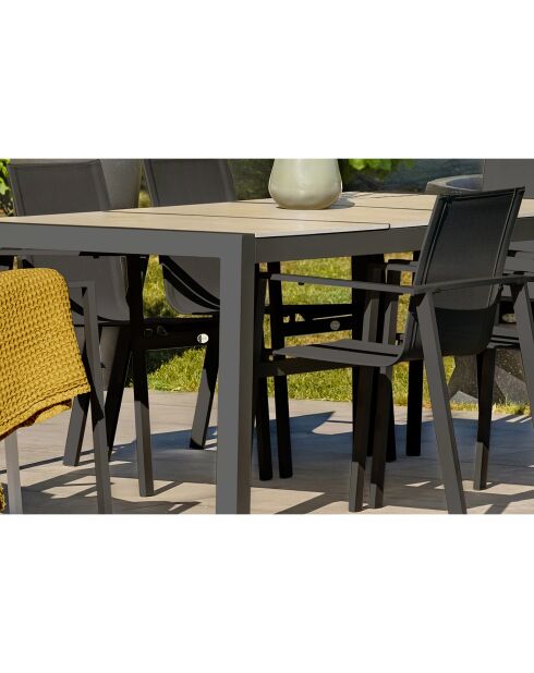 Tuintafel Venise in aluminium en antracietgrijs keramiek - 195x90x75 cm