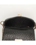 Pochette en Cuir d'Agneau Lillie noir/léopard - 16x10x4 cm