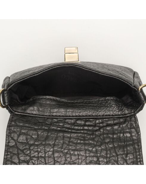 Pochette en Cuir d'Agneau Lillie léopard/noir - 16x10x4 cm