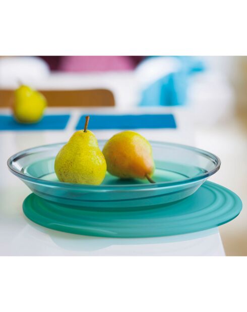 Plat avec couvercle Elégance turquoise pâle - 1.5L