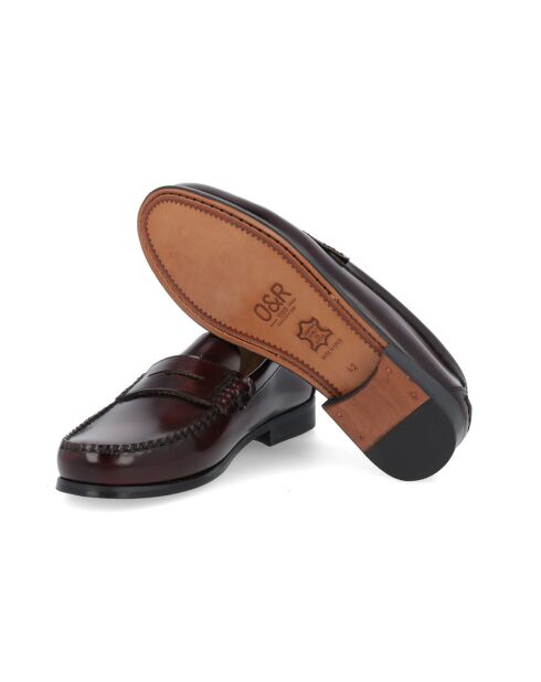 Mocassins en Cuir Fiomber bordeaux