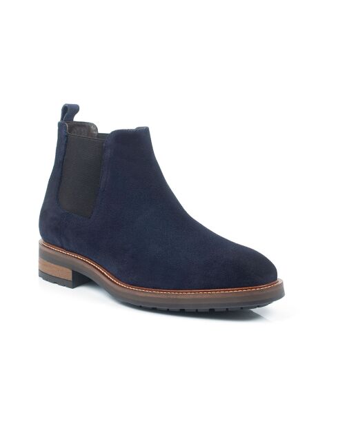 Boots en Velours de Cuir Setizo bleu marine