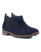 Boots en Velours de Cuir Setizo bleu marine