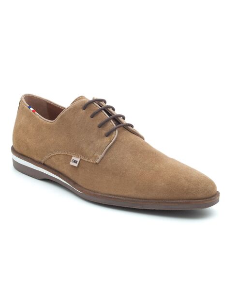 Derbies en Velours de Cuir Smunk taupe