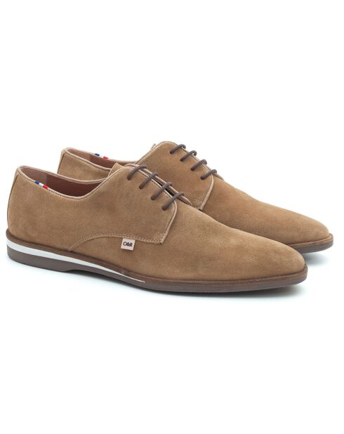 Derbies en Velours de Cuir Smunk taupe