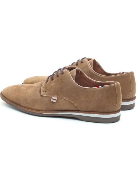 Derbies en Velours de Cuir Smunk taupe