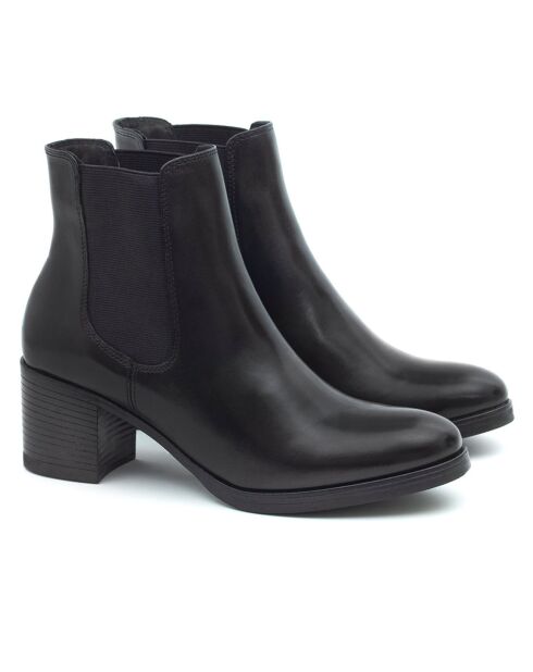 Bottines en Cuir Nayala noires