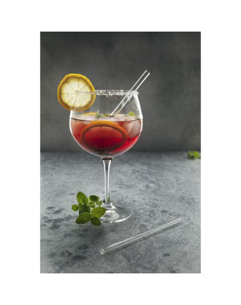 12 Pailles en verre transparentes