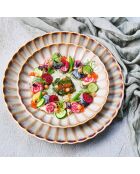 4 Dessertteller aus Perlmutt aus Steinzeug von Astera Pearl, D.21 cm