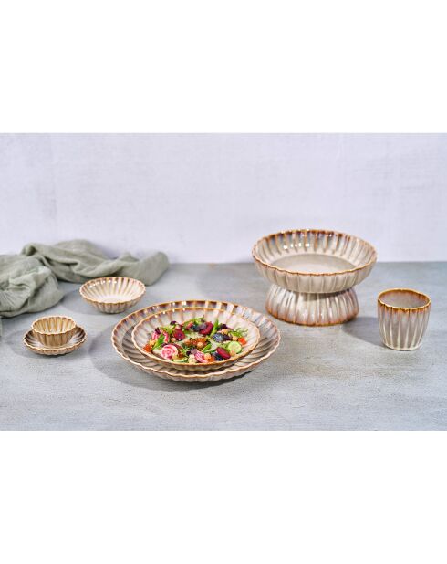 4 Dessertteller aus Perlmutt aus Steinzeug von Astera Pearl, D.21 cm