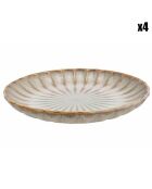 4 Dessertteller aus Perlmutt aus Steinzeug von Astera Pearl, D.21 cm